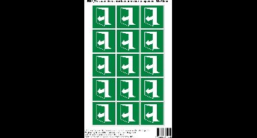 Pictogram sticker E058 Trek aan de rechterkant om deur te openen - 50x50mm 15 stickers op 1 vel
