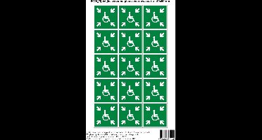 Pictogram sticker E024 Tijdelijke verzamelplaats voor evacuatie - 50x50mm 15 stickers op 1 vel