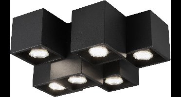 TRIO FERNANDO - Plafondlamp - Zwart mat - excl. 6x GU10 4,5W