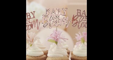 Ginger Ray - Baby In Bloom cupcake toppers (12 stuks) - communie versiering - communie
