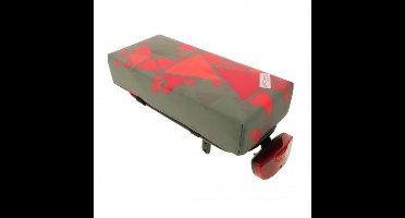 HOOODIE Big Cushie - Fietskussen Bagagedrager - Tangram - Groen - Rood - Kussentje fietsstoeltje