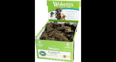 Whimzees Alligator Medium vegetarische tandverzorgingssnack - ondersteunt het verwijderen van tandplak en tandsteen bij het kauwen.