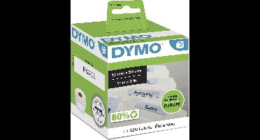 2 x Dymo LabelWriter etiket 99017 - S0722460 - naamkaart hangmap 12x50mm - rol 220 st - wit - origineel