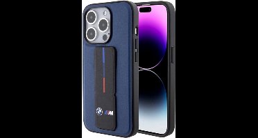 BMW M Tricolor Grip Back Case - Geschikt voor Apple iPhone 15 Pro (6.1") - Blauw
