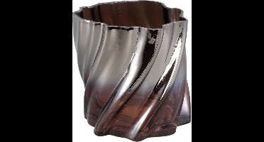 PTMD Paisley Windlicht - 16x16x16 cm - Glas - Bruin