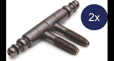 Meubel - Inboorpaumelle - Vaasknop - 65x9mm - Verbronst - 2 Stuks