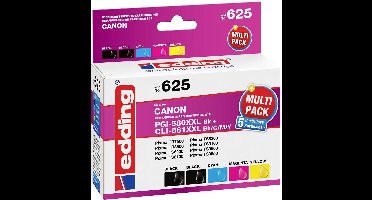 Edding Inktcartridge vervangt Canon PGI-580PGBK XXL, CLI-581C XXL, CLI-581M XXL, CLI-581Y XXL Compatibel Combipack Kleu