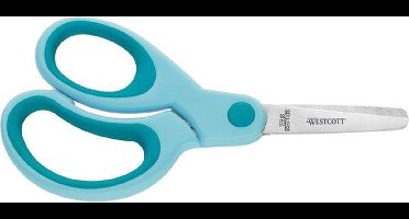 Westcott schaar - Kids - 13cm - soft grip - linkshandig - ronde punt - turquoise - AC-E21586
