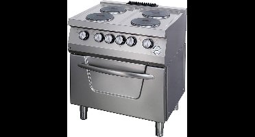 Heavy Duty Fornuis - 4 Pitten - Dubbel - 70 cm Diep - met Oven - Elektrisch