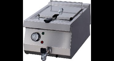 Heavy Duty Friteuse - 1 x 12 L - Enkel - 70 cm Diep - met Tapkraan - Elektrisch
