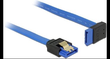SATA datakabel - recht / haaks naar boven - plat - SATA600 - 6 Gbit/s / blauw - 1 meter