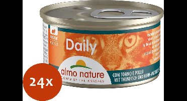 Almo Nature Cat Blik Daily Menu Mousse 85 g - Kattenvoer - 24 x Tonijn&Kip