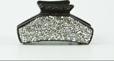 Haarklem hoog strass zilver