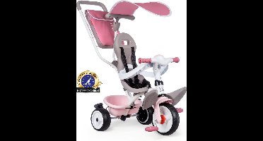 Smoby - Baby Balade Plus Roze - Driewieler met duwstang