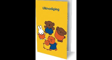 Nijntje - 6 Dubbele Uitnodigingen Met Envelop – Hoera Ik Geef Een Feest!