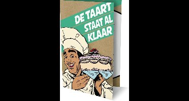 Feest, De Taart Staat Al Klaar - 6 Dubbele Uitnodigingen Met Envelop