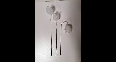 Tulp - Bloem - Kristal - 3 set - 40cm. - Handmade.