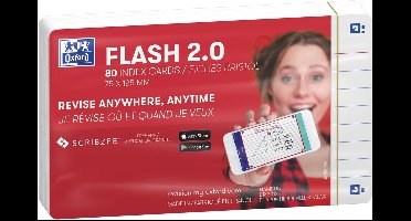 Oxford Flash 2.0 - Flashcards - Gelijnd - A7 - Wit - 80 stuks