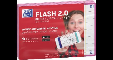 Oxford Flash 2.0 - Flashcards - Gelijnd - A6 - Fuchsia rand - 80 stuks