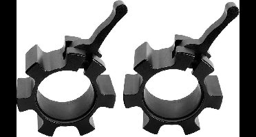 Gorilla Sports Olympische Jaw Lock - Haltersluitingen - 50/51 mm - Zwart - Set van 2