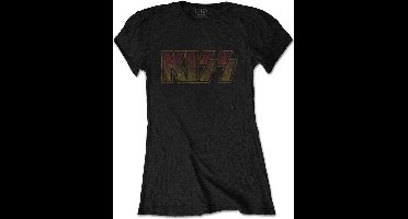 Kiss - Vintage Classic Logo Dames T-shirt - 2XL - Zwart