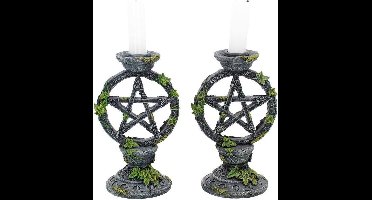 Nemesis Now - Wiccan Pentagram - Set van 2 Heksen Kandelaren - 15cm