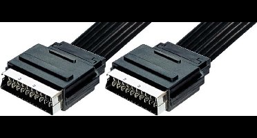 21-pins Scart kabel - plat / zwart - 0,50 meter