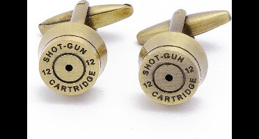 Manchetknopen - Shotgun Huls Kogel Brons
