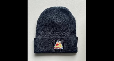 Buurman en Buurman beanie muts blauw met logo - warme wintermuts.