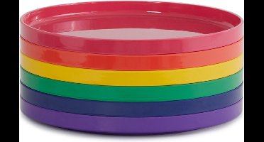 Heller Max melamine borden Rainbow - 19 cm - set van 6