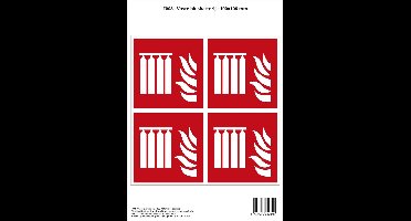 Pictogram sticker F008 - Vaste blusbatterij - 100x100mm - 4 stickers op 1 vel