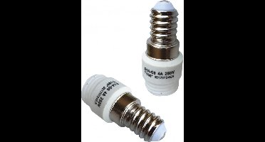E14 fitting - G9 fitting verloopfitting 2 stuks | wit 230V AC