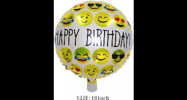 ballon happy birthday smiley- verjaardag ballon