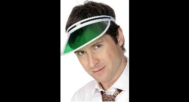 Smiffy's Zonneklep - groen - kunststof - volwassenen - sunvisor - carnaval