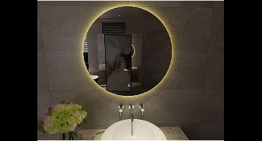 Wiesbaden Giro badkamerspiegel rond 60cm met indirecte LED verlichting met touch schakelaar