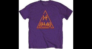 Def Leppard - Classic Triangle Logo Heren T-shirt - XL - Paars