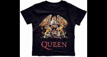 Queen - Classic Crest Kinder T-shirt - Kids tm 2 jaar - Zwart
