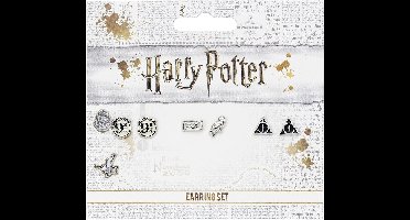 The Carat Shop - Harry Potter Oorbellen Set inclusief Platform 9 3/4, Hedwig en Brief - Deathly Hallows