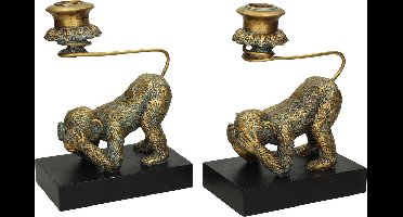 Wants&Needs Boekenhouder Monkey Polyresin Goud 28 X 8.5 X 19 Opbergbox /2