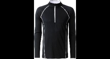 James and Nicholson Heren Sport Top met lange mouwen (Black/white)