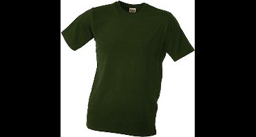 James and Nicholson Unisex Elastische Tee (Olijfgroen)