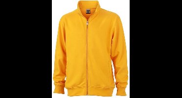 James and Nicholson Unisex Workwear Sweat Jacket (Goudgeel)
