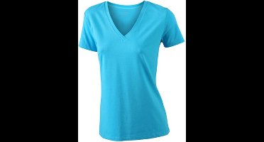 James and Nicholson Dames/dames Rekken V-hals Tee (Turquoise)