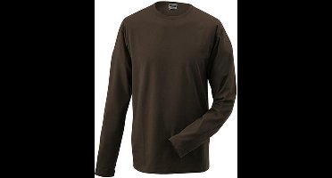 James and Nicholson - Unisex Lange Mouwen Elastisch T-Shirt (Bruin)