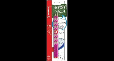 STABILO EASYgraph S - Ergonomische Grafietpotlood - Rechtshandig - HB Hardheid - Roze - 2 Stuks