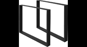 ECD Germany 2x tafelpoten set industrieel ontwerp 80 x 72 cm zwart gepoedercoat staal met stevige tafelframe voor eettafels bureaus en stabiele metalen tafellopers tafelpoten en onderstel voor moderne meubels