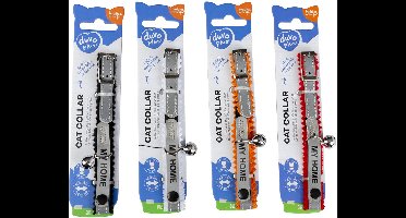 Duvoplus - Aandrukroller - Kat - Kattenhalsband Reflecterend Adres 20-30cm / 10mm Gemengde Kleuren - 1st