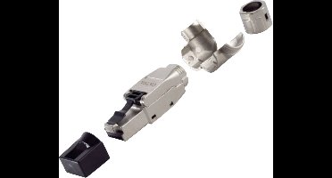 BKL Electronic RJ45 haakse stekker, zonder gereedschap, STP, Cat 6A 10121202 Stekker, recht Aantal polen 8P8C Zilver 1