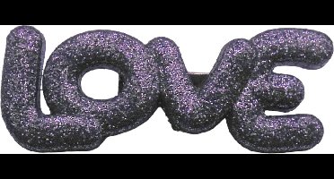 Broche kinderen paars glitter - love