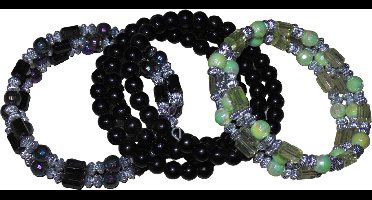 Multi armbanden met gekleurde kraaltjes set van 3 stuks. #3